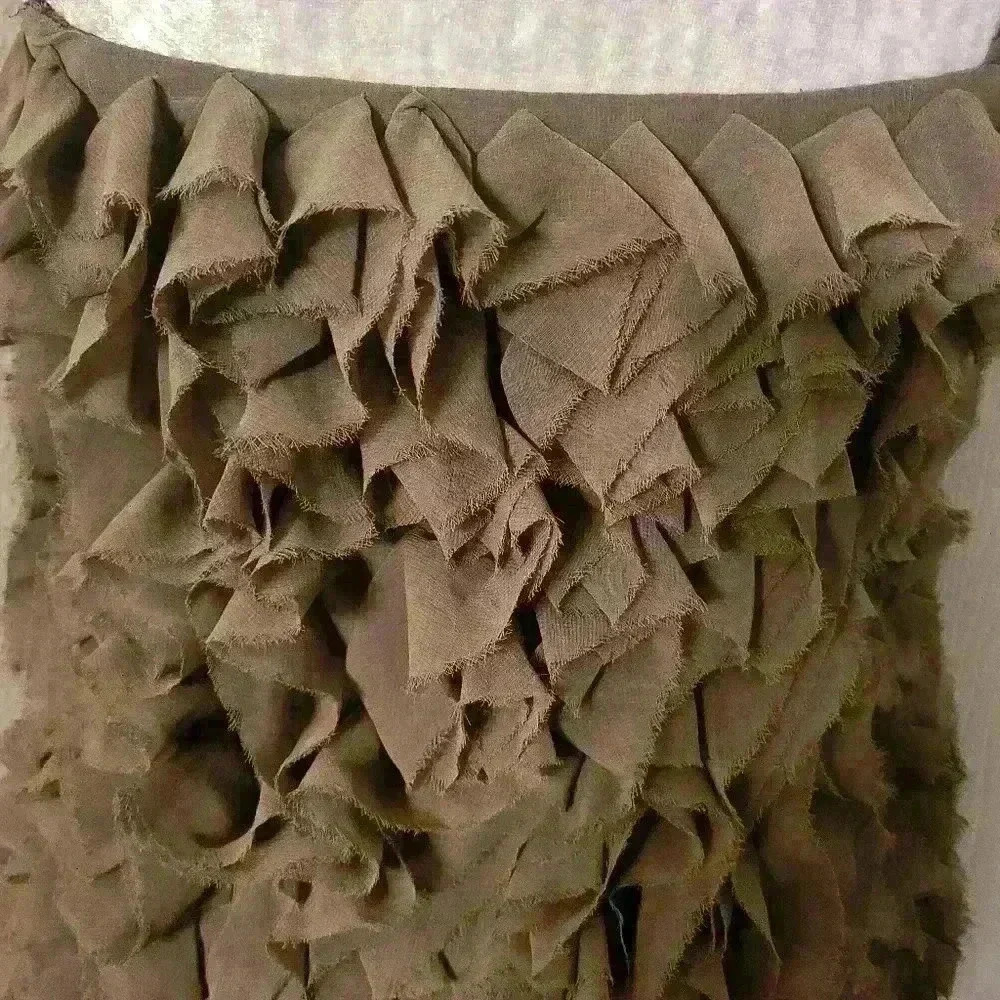 NWT MM Couture Miss Me Women’s Medium Taupe Ruffle Party Dress Strappy - Picture 5 of 8